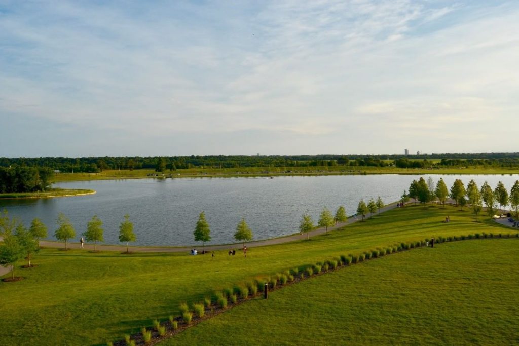 Panorama Shot of Shelby Farms Park Lake
