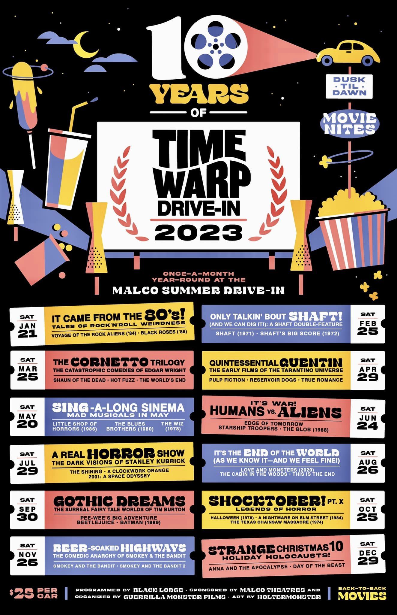 Time Warp Drive-In Movie Series Season 10 Lineup