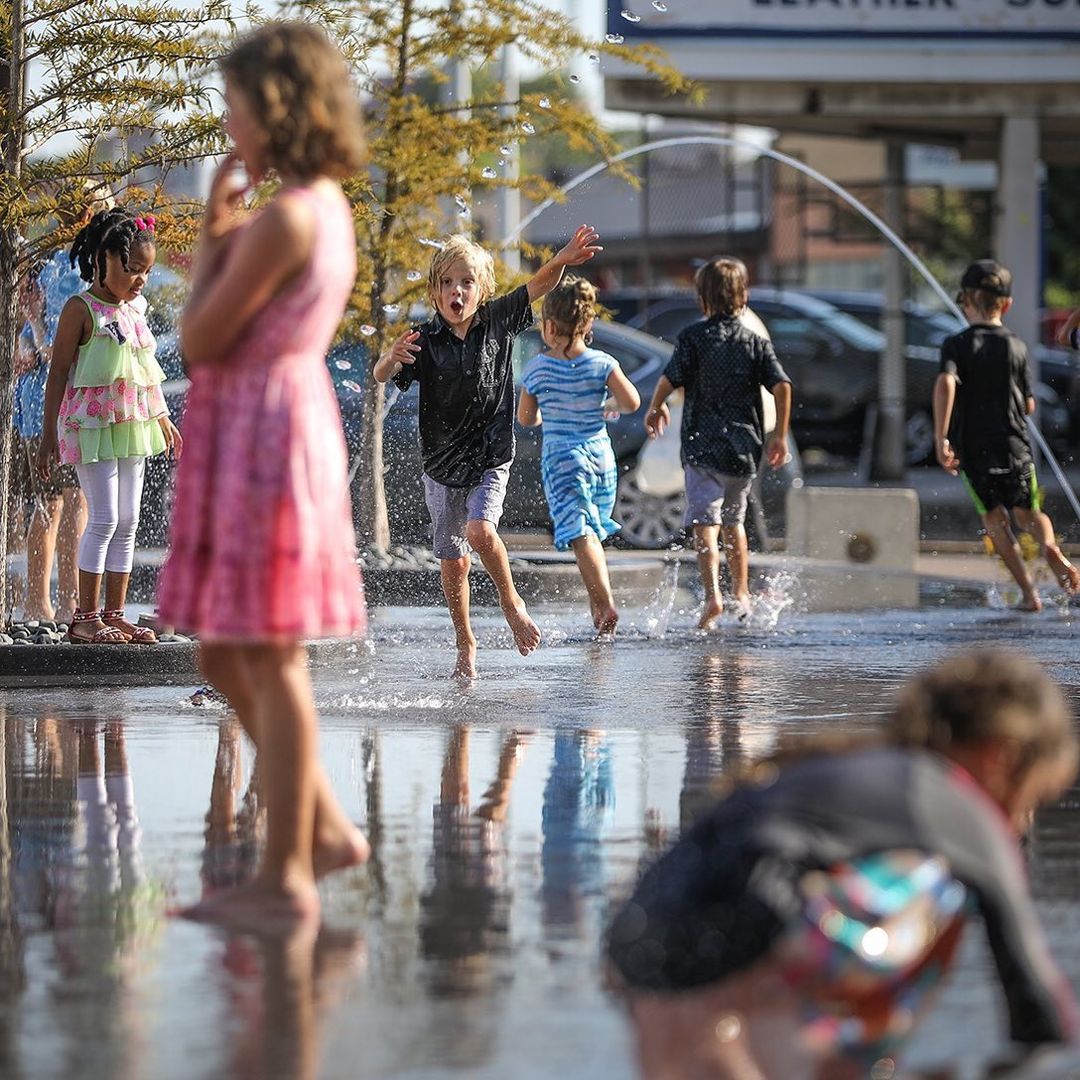 Young children having fun at Memphis Splash Pad