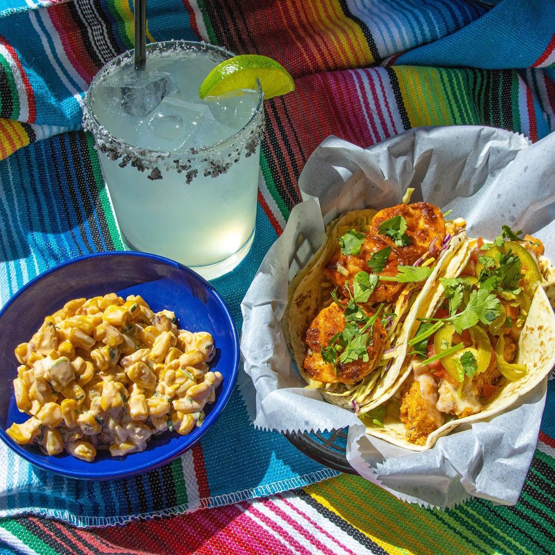 El Mero Taco Food Truck Tacos, Margarita, and Corn