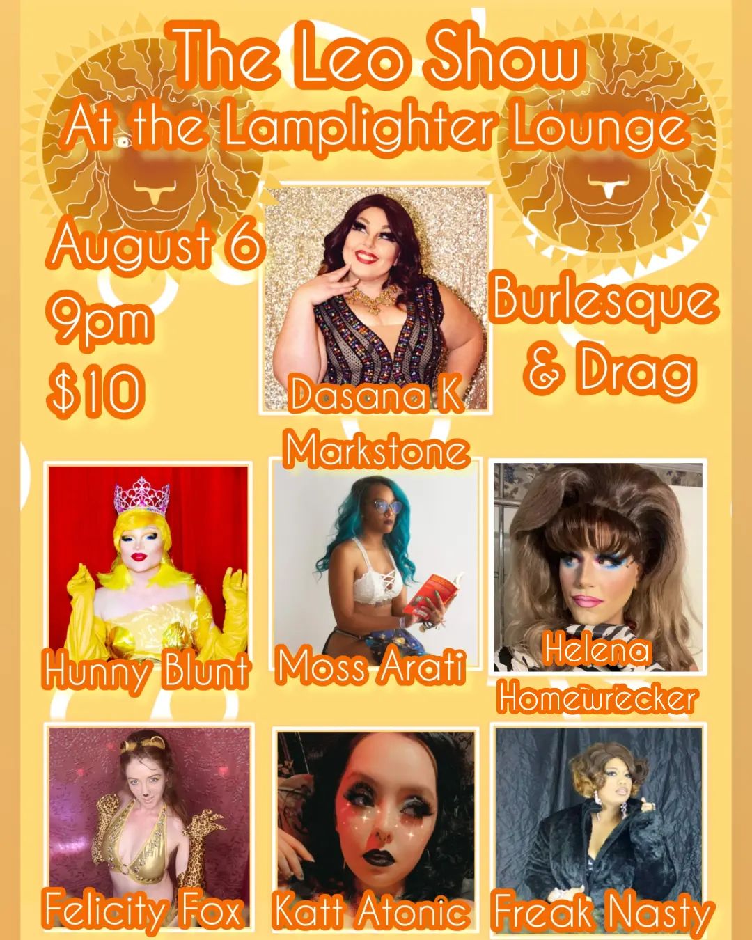 Flyer for the The Leo Show at Lamplighter Lounge
