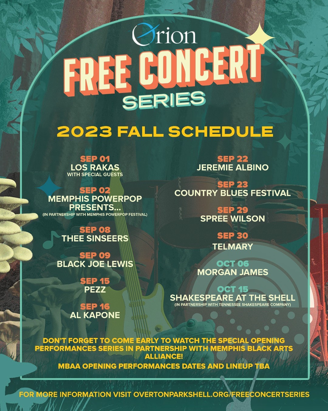 Overton Park Shell Concert Series Fall Lineup