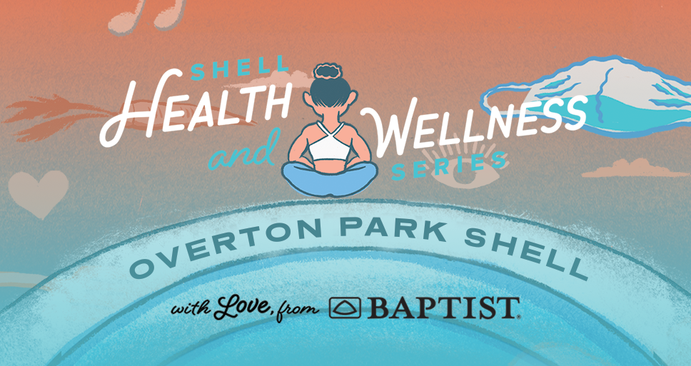 The logo for the Overton Park Shell's Health & Wellness podcast.