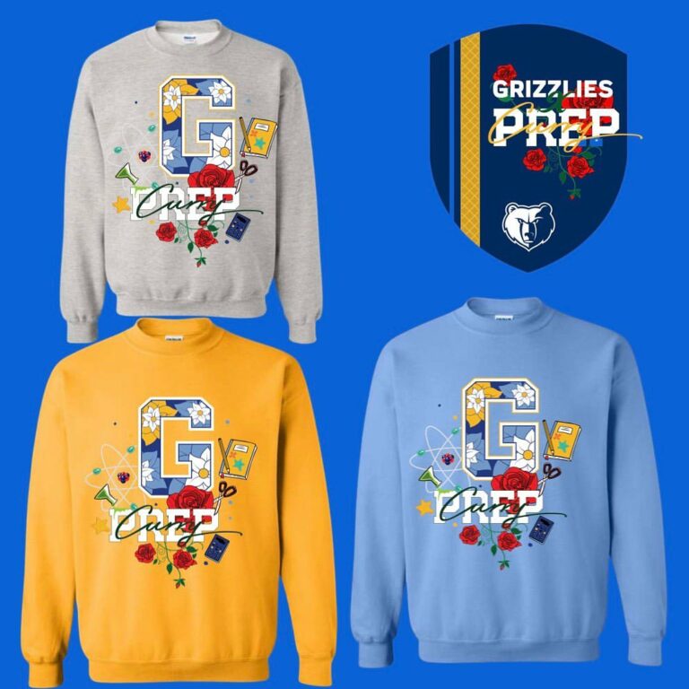 A set of sweatshirts with the letter g on them, promoting Ja Morant and Streets Ministries.