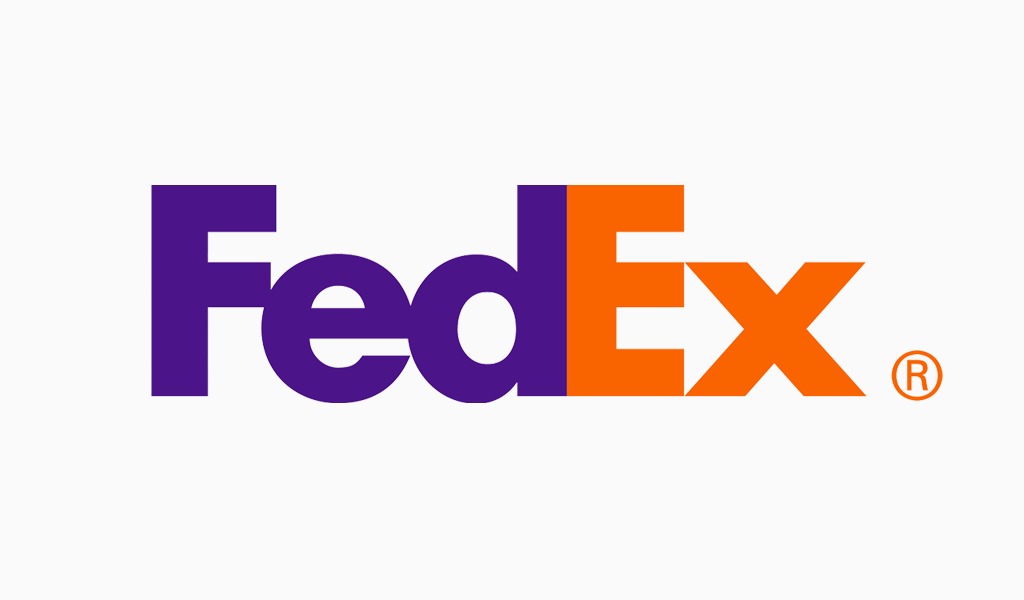 Fedex logo on a white background.
