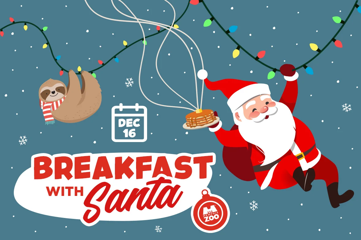 Enjoy a festive breakfast with Santa at the Memphis Zoo.
