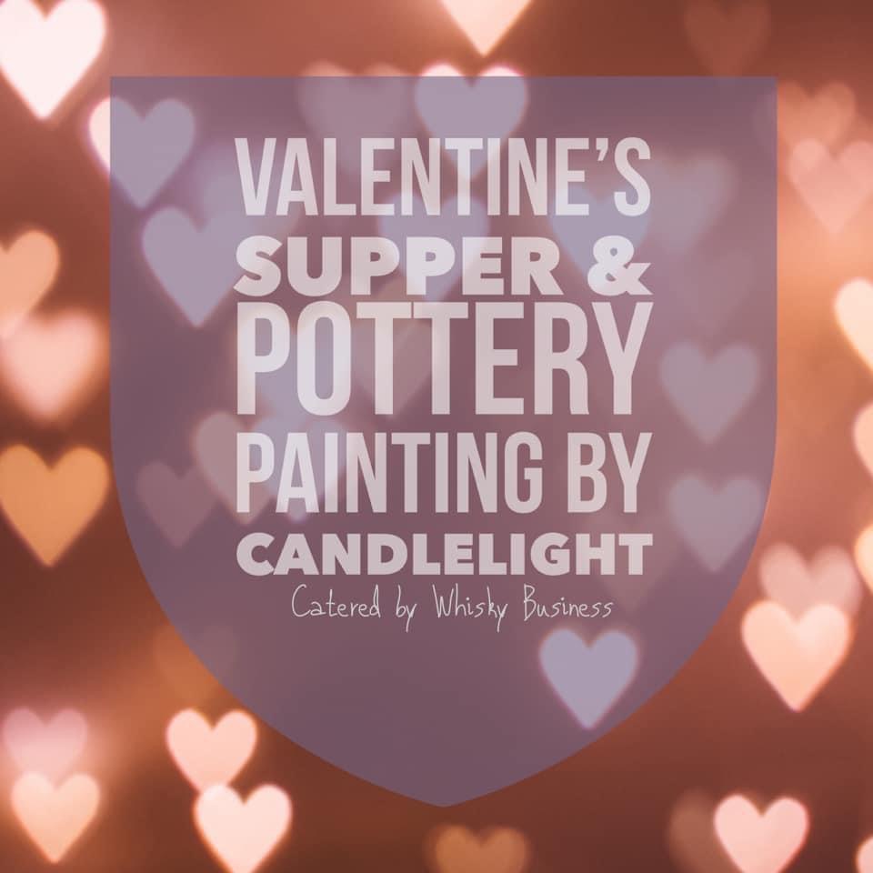Valentine's pottery painting by candlelight