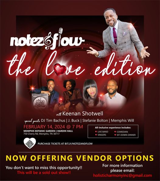 A flyer for the Notez&Flow Love Edition, Vol. 2.